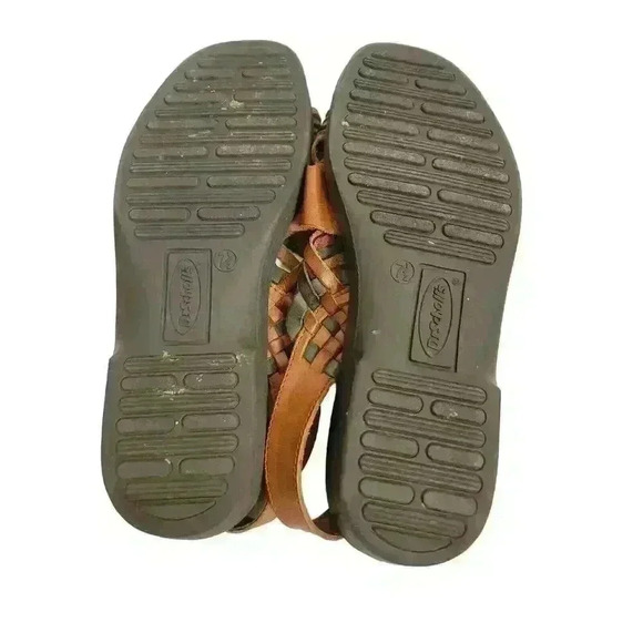 Dr Scholls Double Air Pillo Sandals 7.5M Basket Weave Native Western Leather - Picture 8 of 9